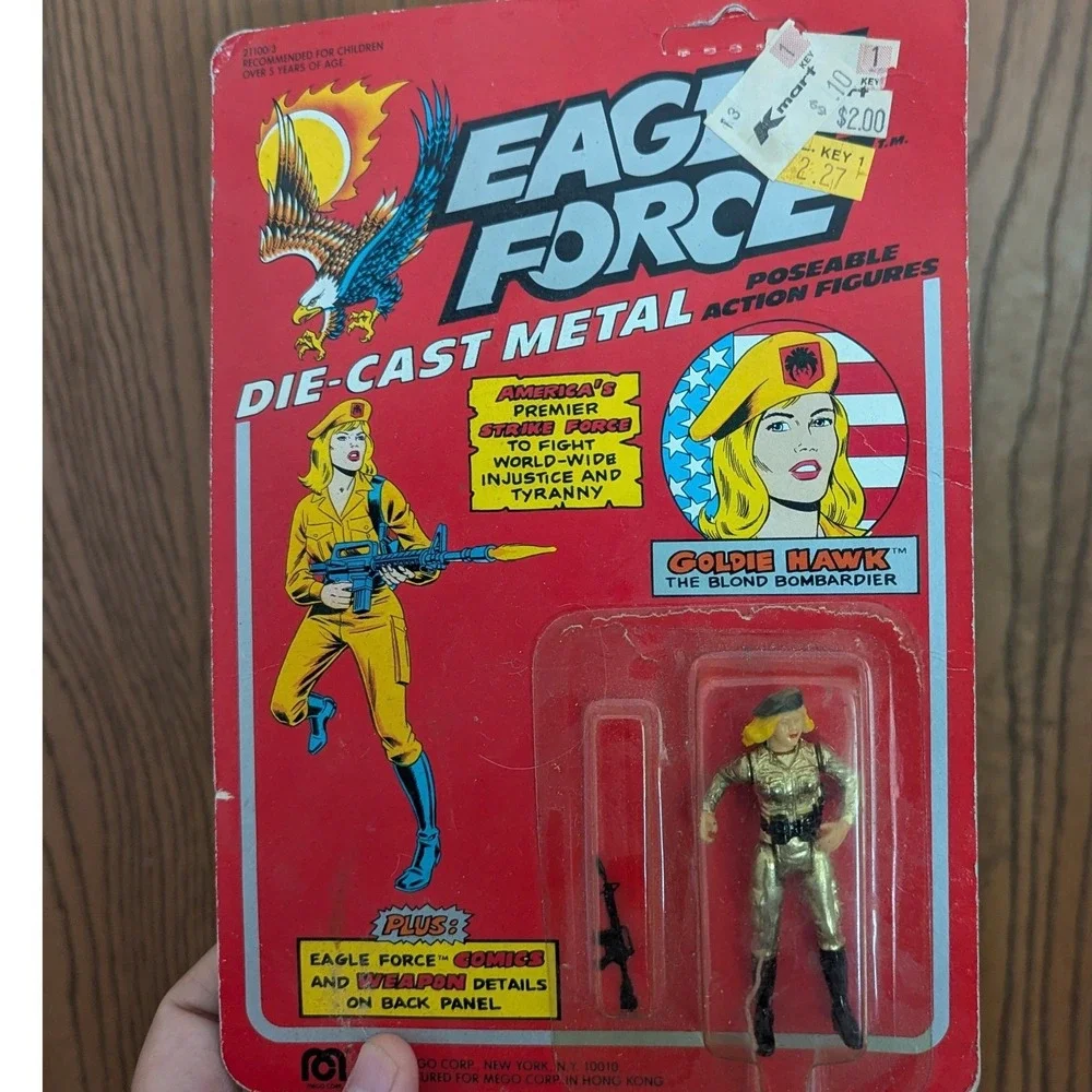 Vintage 1981 Mego Eagle Force Goldie Hawk Die-Cast Metal Action Figure Sealed